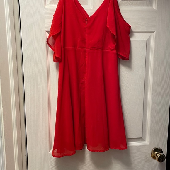 Cosmopolitan Red Off-the-Shoulder Skater Dress - Picture 10 of 11